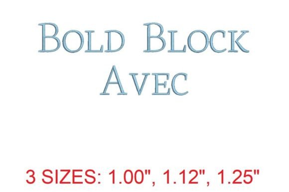 Bold Block Avec Embroidery Font