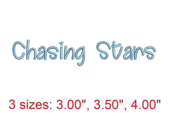 Chasing Stars Embroidery Font