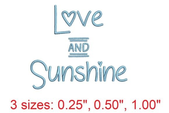 Love and Sunshine Embroidery Font